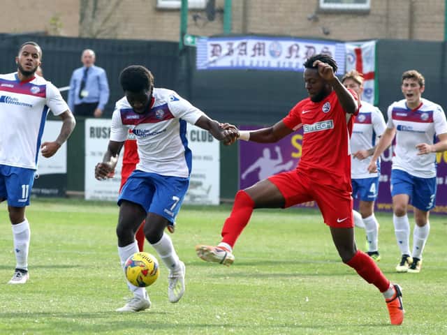 Ben Acquaye serves the last of a three-match ban when AFC Rushden & Diamonds take on leaders Tamworth this weekend