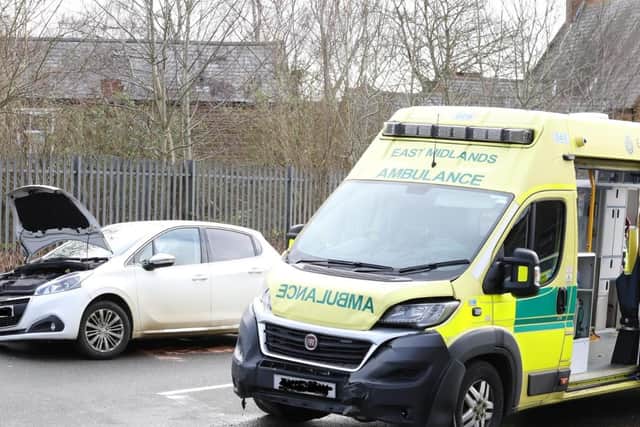 A crash in Desborough appears to have involved an ambulance