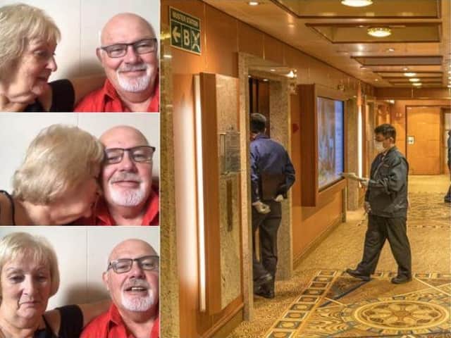 David and Sally Abel have spent the past 14 days in quarantine on board the Diamond Princess cruise ship.