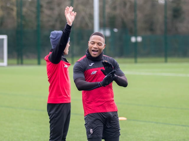 Aaron O'Connor pictured during the Poppies' training session