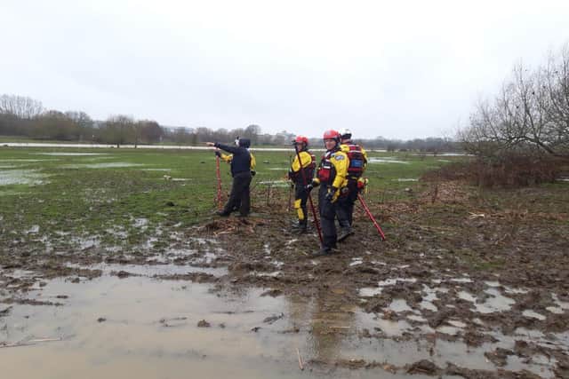 A water rescue team joined the operation.