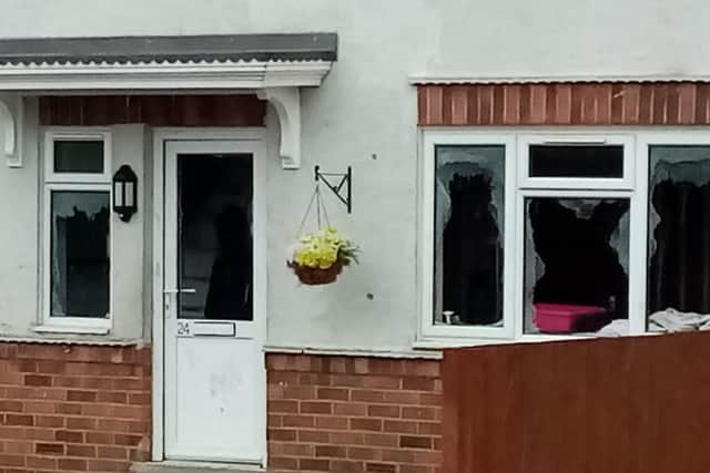 Pictures showed damage to No24 in Merthyr Road