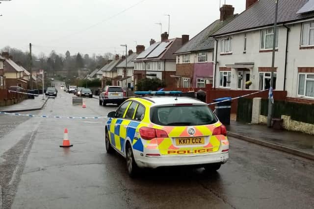 Police outside the Northampton property on Thursday morning