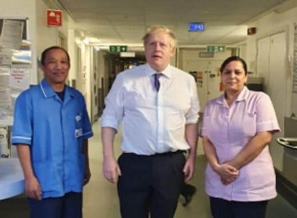 Mr Johnson stayed until the early hours and spoke to dozens of staff members at KGH