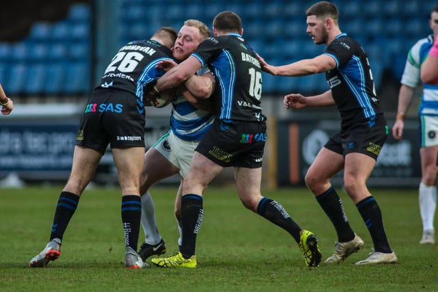 Action from Halifax Panthers' pre-season game against Wakefield Trinity. Picture: Simon Hall