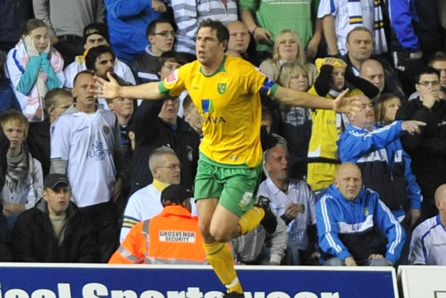 Norwich City striker Grant Holt celebrates after pouncing on Simon Lappin's low cross to equalise.