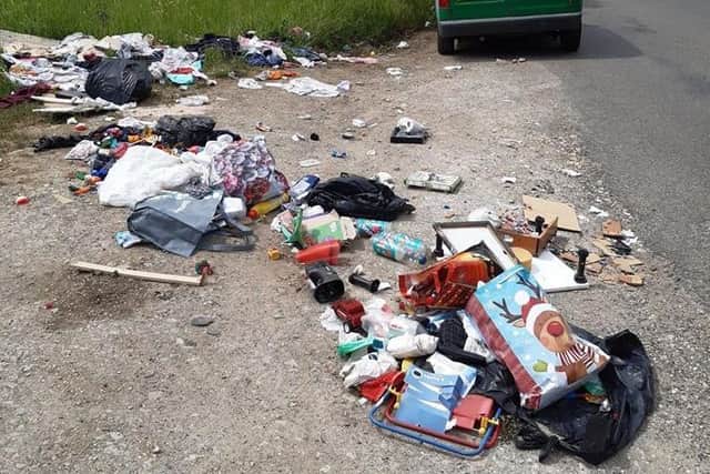 The fly-tipped waste.