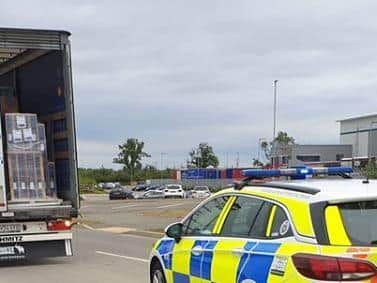 Four men were found in the cab of a lorry