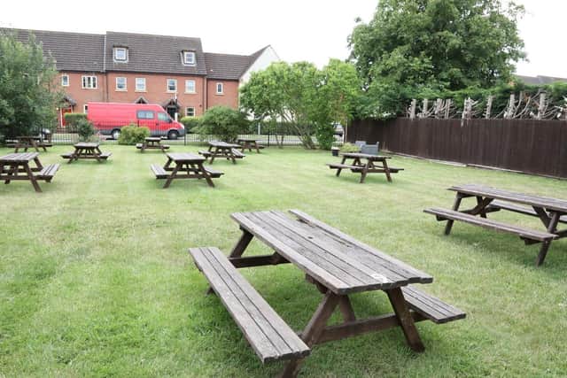 The beer garden at The Crown