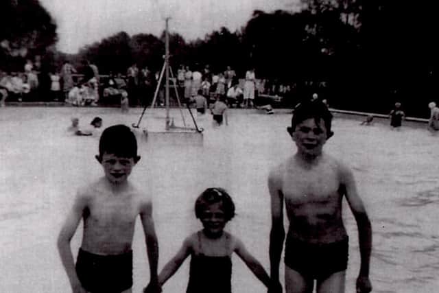 Stephen Burwell (left) with his sister Elizabeth and brother Richard at Wicksteed park in the 1950s