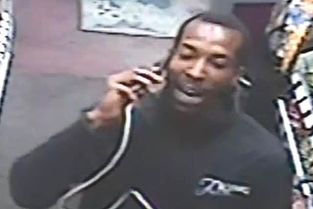 Police want to speak to this man about the incident at a newsagents in Wellingborough