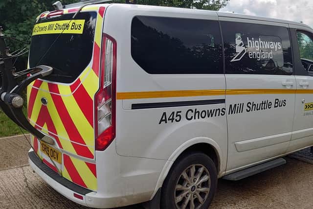 Pedestrians and cyclists are being urged to use the free shuttle bus