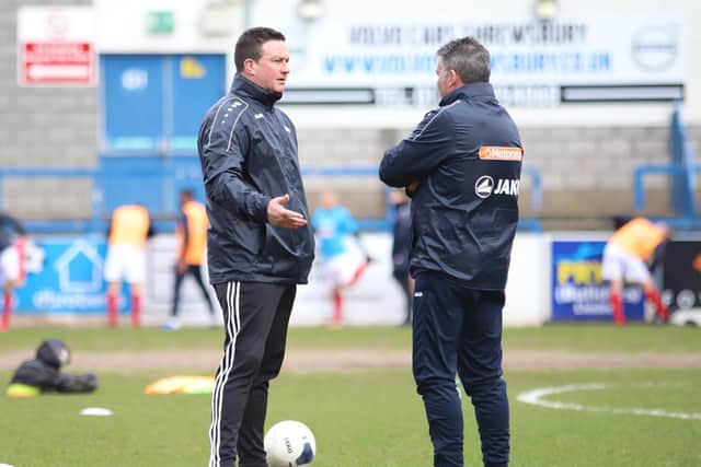 Paul Cox and assistant-manager John Ramshaw were on hand to talk to fans at Latimer Park last weekend