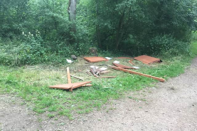 The sign was destroyed