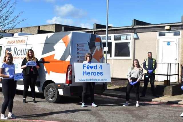 The We Care Team take a delivery from Food4Heroes which gave us more than 22,000 meals for staff.