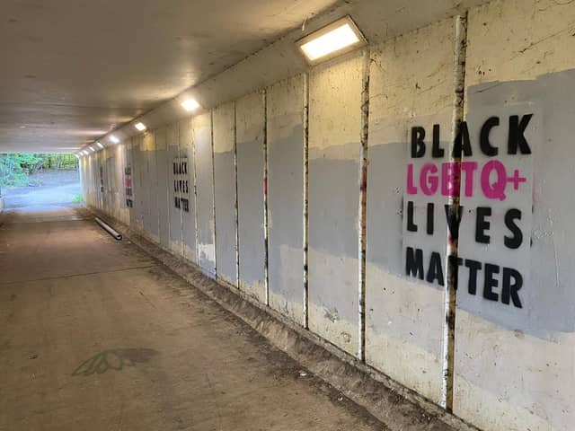 The new graffiti supporting the Black Lives Matter and the LGBTQ+ community