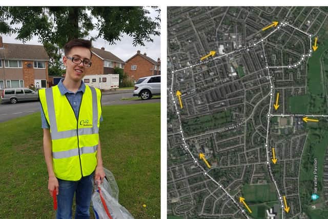 Devon and the litter pick route.