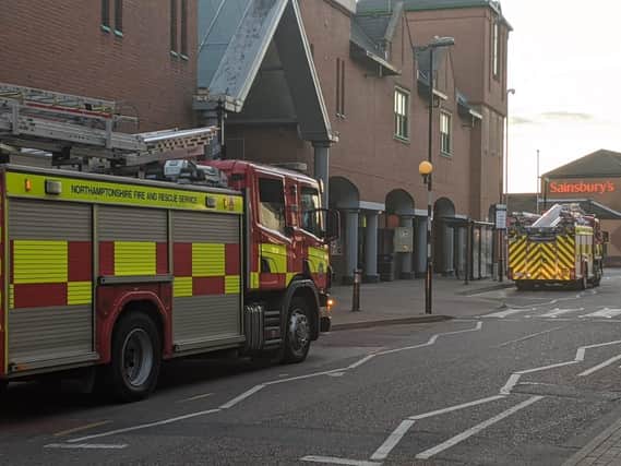 Two fire engines were seen outside Iceland in Kettering last night