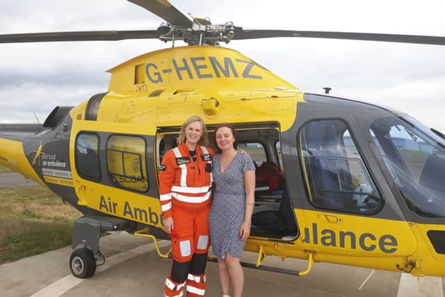Nadine with Dr Lauren Weekes. Picture taken pre-lockdown.