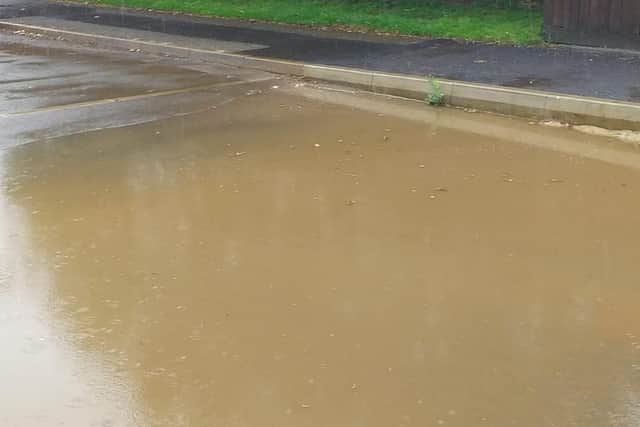 A photo taken by the Spencer's after one hour of rain.