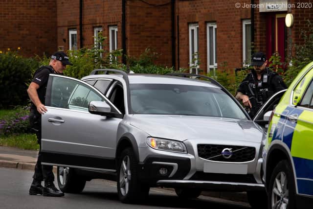 Armed police were deployed after threats to kill a woman in Sixfields. Photo; Jenson Houghton