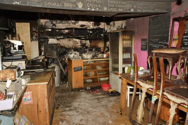 Lucy's Tea Room suffered fire and smoke damage in the devastating blaze. Photo by Andrew Carpenter