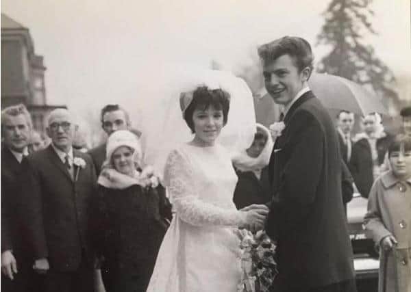 Trevor and Louise on their wedding day. They both worked in the shoe industry