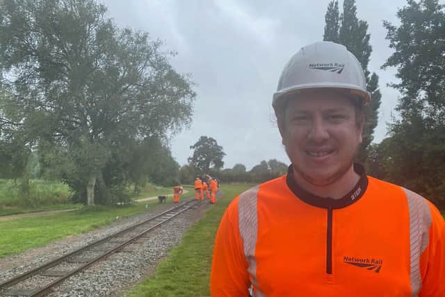Ben Darling from Network Rail volunteered to help restore Wicksteed Park's train tracks