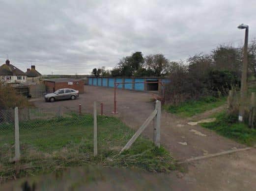 The garages adjacent to Greenbank Terrace in Ringstead