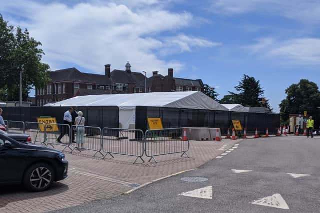 The test site is made of two large marquees