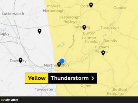 The Met Office weather warning covers the east of our county