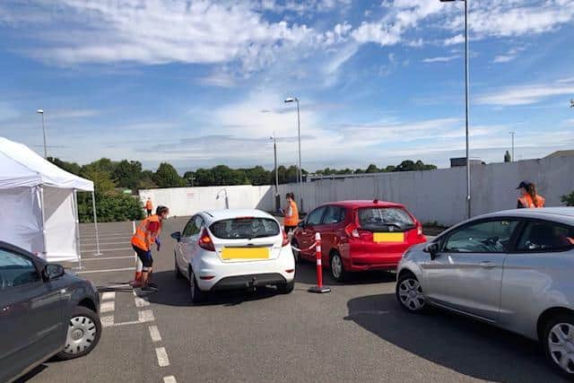 A Covid testing centre has been based in Corby this week