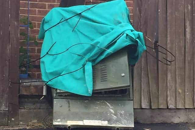 A broadband box on Higham Road, Burton Latimer, was damaged by a car