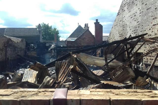 What remains of the former snooker hall.