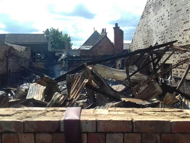 What remains of the former snooker hall.
