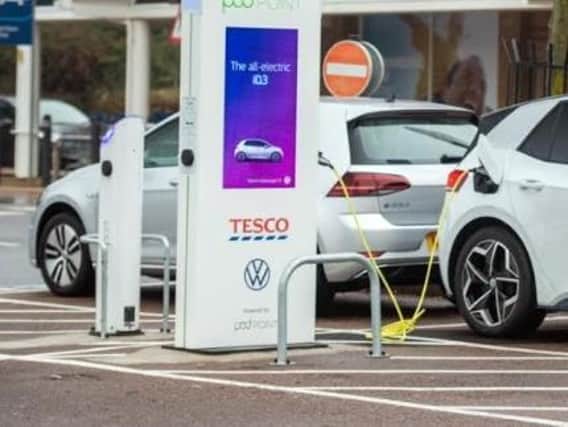 Tesco shoppers can charge their electric vehicle for free.