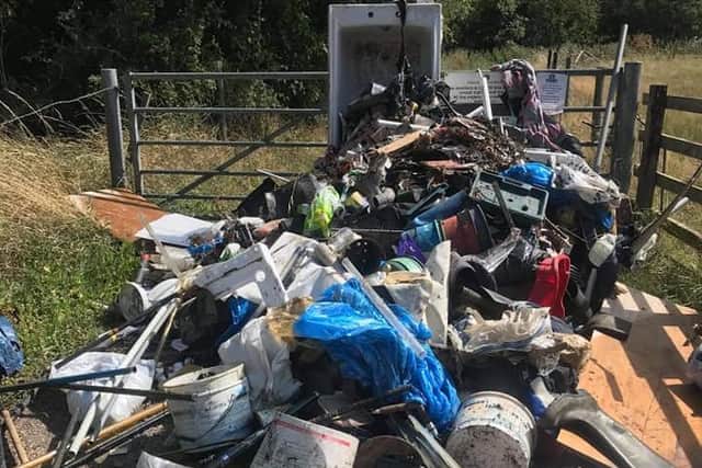 The fly-tipped rubbish