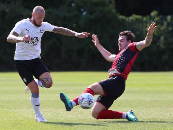 Action from Kettering Town's pre-season clash with Peterborough United last weekend. Picture by Joe Dent
