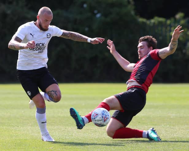 Action from Kettering Town's pre-season clash with Peterborough United last weekend. Picture by Joe Dent