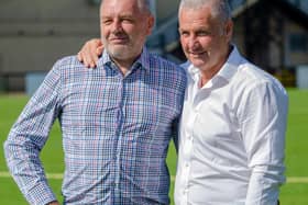 Gary Mills (right) has taken charge of Corby Town along with assistant-manager Darron Gee. Picture by Chelsea Aves-Darrah