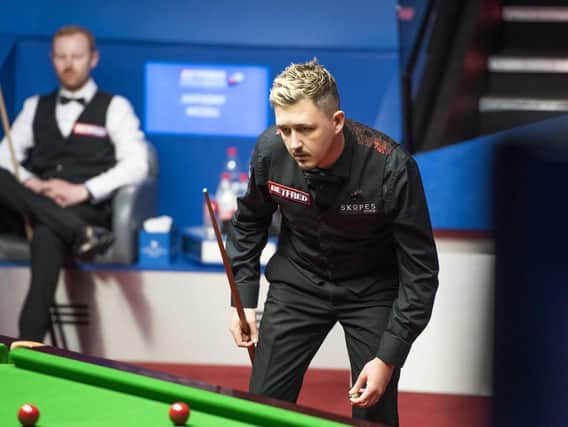 Kyren Wilson pictured during the evening session of his World Championship semi-final against Anthony McGill yesterday (Thursday). Picture courtesy of World Snooker Tour