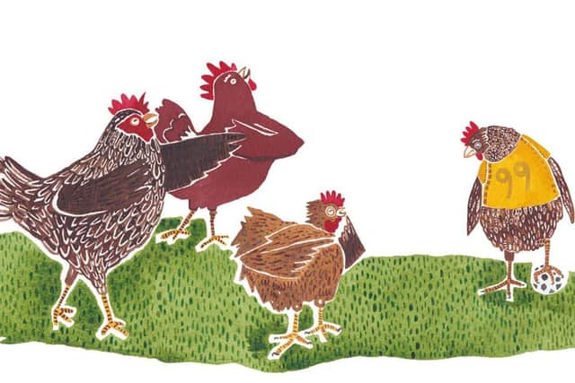 Bert the chicken  - one of the illustrations by Julie Mackey