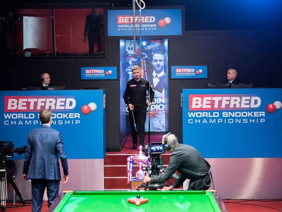 Kyren Wilson was centre stage at the weekend as he competed in the final of the Betfred World Championship at the Crucible. Pictures courtesy of World Snooker Tour