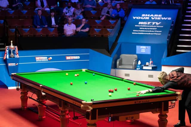Kyren Wilson in action during the World Championship final