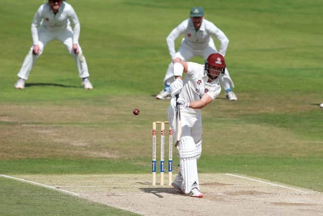 Ben Curran clips a leg-side delivery to the boundary
