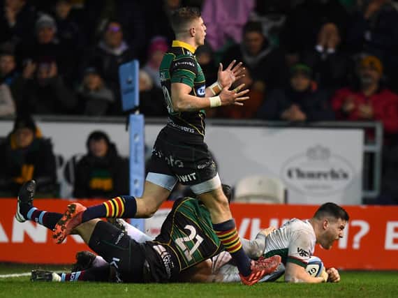Dave Porecki dived over late on as London Irish won at Saints in January