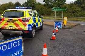 The A43 was closed following the incident. Picture: Northants Police