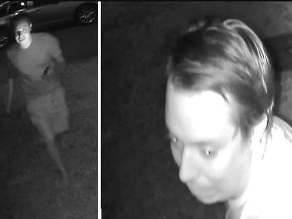 Detectives want to speak to this man about an attack on a house in Leben Square. Photo: Northamptonshire Police