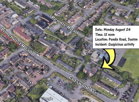 Monday's incident happened in an alleyway near Pendle Road, Duston