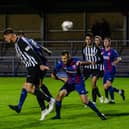 Action from Corby Town's 1-0 win at Leicester Road as Gary Mills enjoyed a winning start to life as manager. Pictures by Jim Darrah
